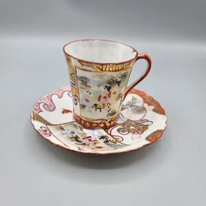 Vintage Japanese Delicate Porcelain Tea Cup & Saucer